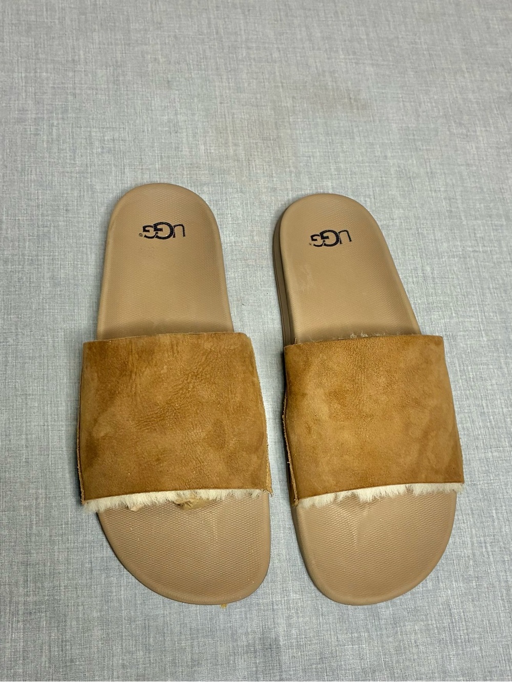 UGG Men’s Chestnut Xavier Twinface Suede Slides Size 12